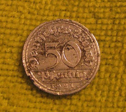 50 пфенингов 1921г.